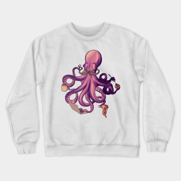 Multitasking Octopus Crewneck Sweatshirt by Darthblueknight